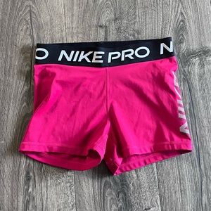 Magenta Nike Pro Spandex Shorts